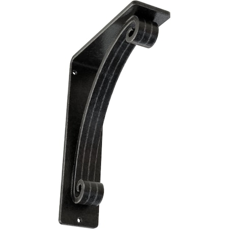Ekena Millwork Legacy Wrought Iron Bracket, (Triple center brace), Antiqued Pewter 2"W x 5 1/2"D x 8"H BKTM02X05X08TLEAPW